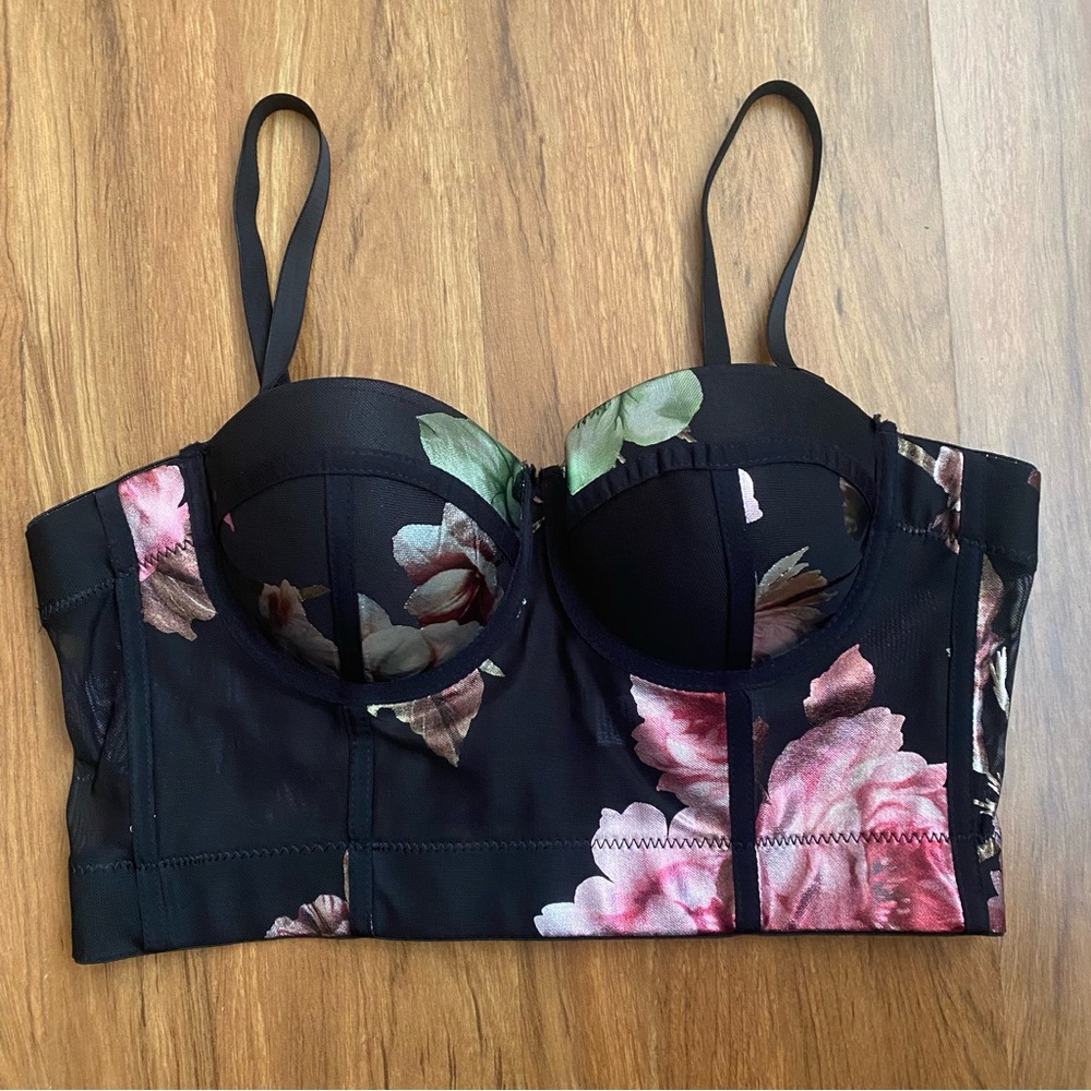 Nanamacs Floral Corset Crop top